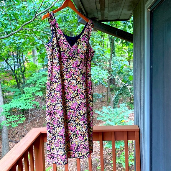 The Limited vintage floral mini dress v-neck sleeveless size 12 - Picture 8 of 12